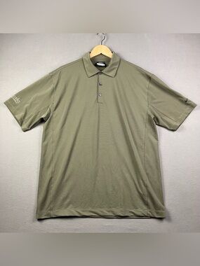 Nike Dri-Fit Men’s Golf Polo Size Large Short Sleeve Shirt Dark Green Logo